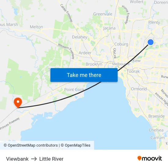 Viewbank to Little River map