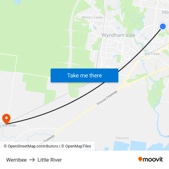 Werribee to Little River map
