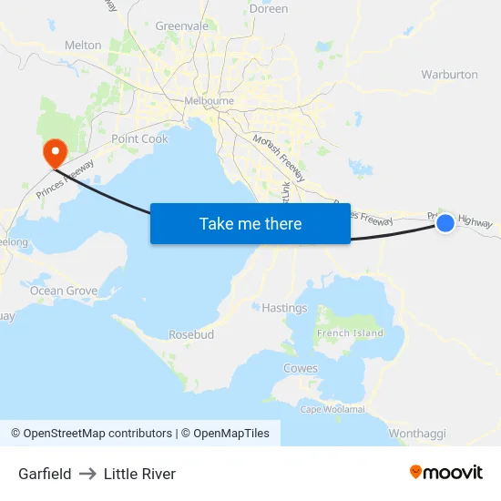 Garfield to Little River map