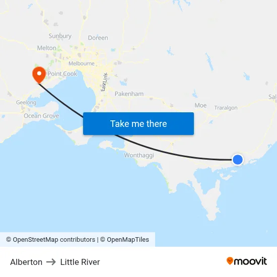 Alberton to Little River map