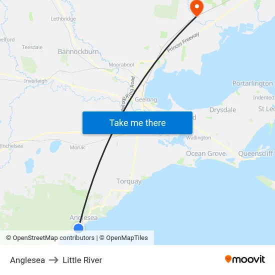 Anglesea to Little River map