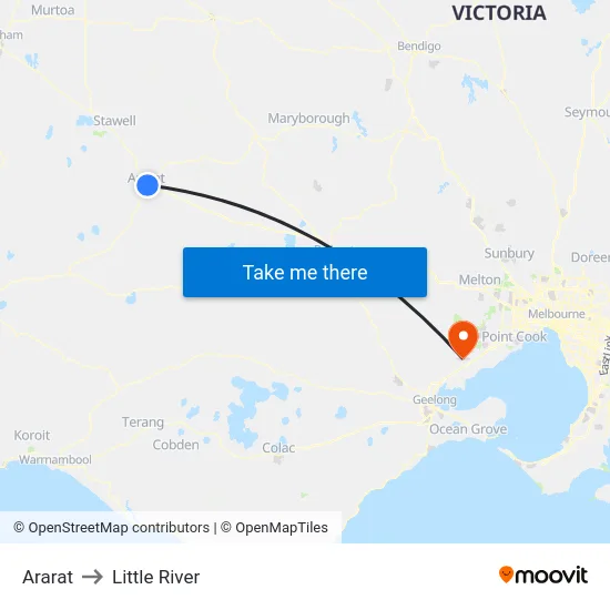 Ararat to Little River map