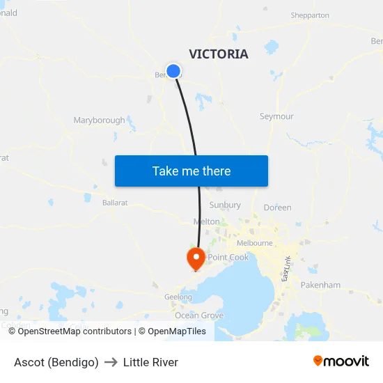 Ascot (Bendigo) to Little River map