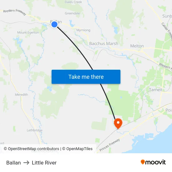 Ballan to Little River map