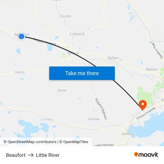 Beaufort to Little River map