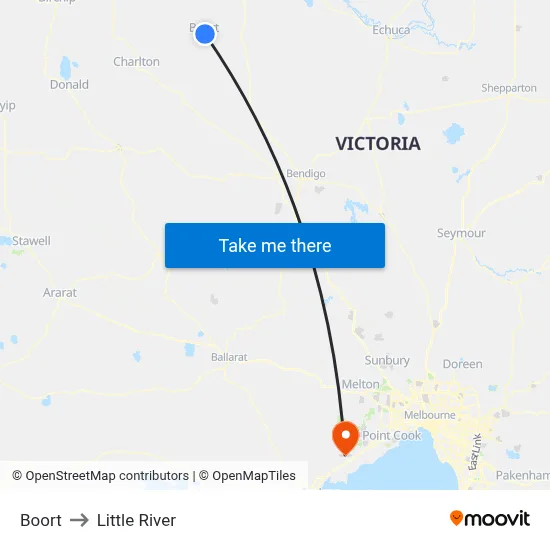 Boort to Little River map