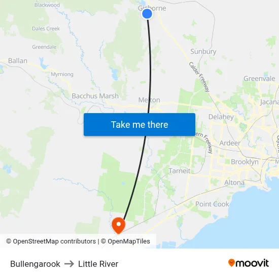 Bullengarook to Little River map