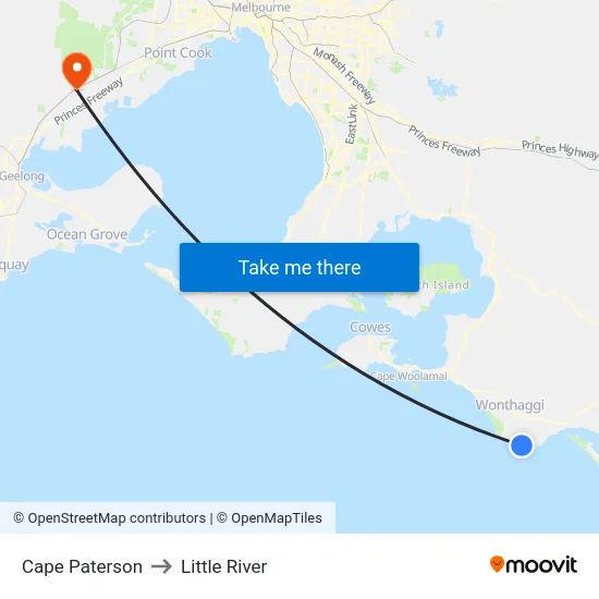 Cape Paterson to Little River map