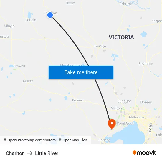 Charlton to Little River map