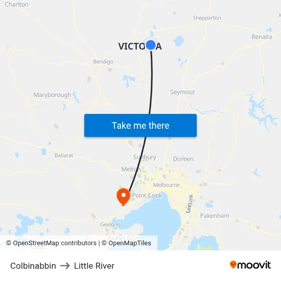 Colbinabbin to Little River map