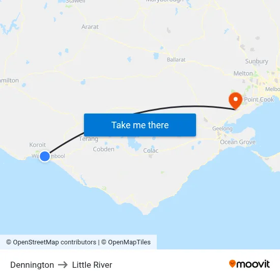 Dennington to Little River map