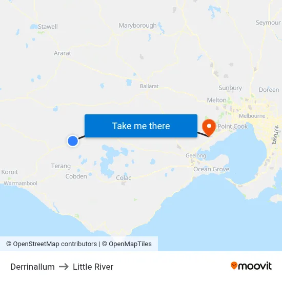 Derrinallum to Little River map
