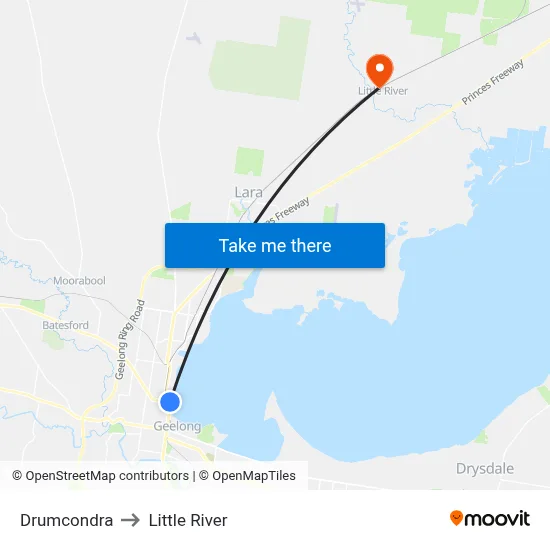 Drumcondra to Little River map