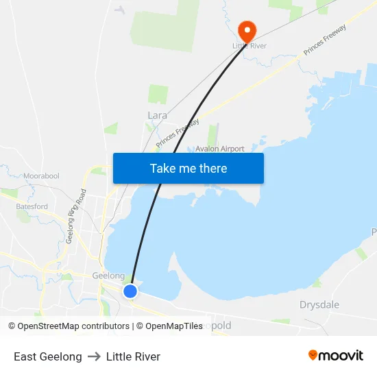 East Geelong to Little River map