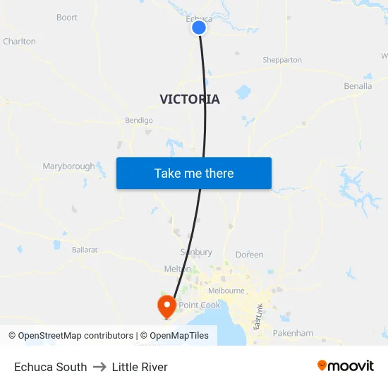 Echuca South to Little River map