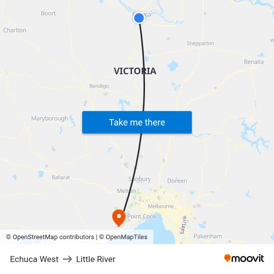 Echuca West to Little River map