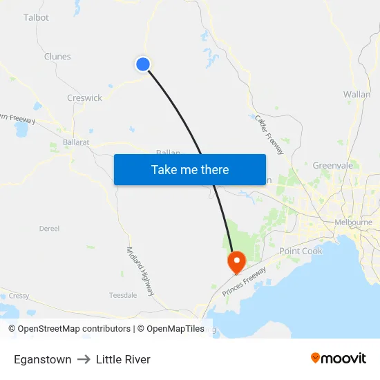 Eganstown to Little River map