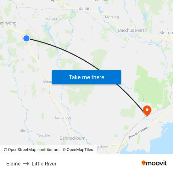 Elaine to Little River map