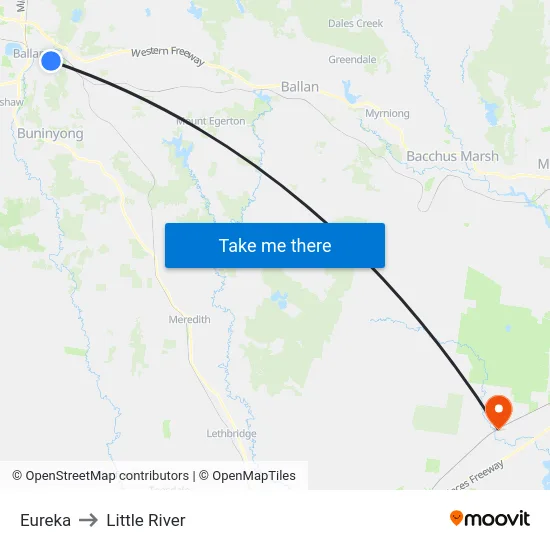 Eureka to Little River map