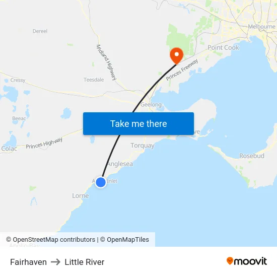 Fairhaven to Little River map