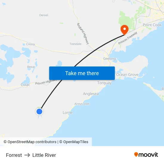 Forrest to Little River map