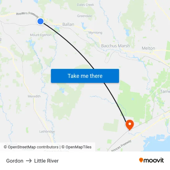 Gordon to Little River map