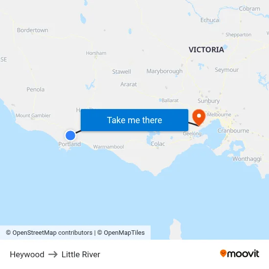 Heywood to Little River map
