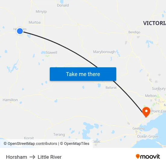 Horsham to Little River map