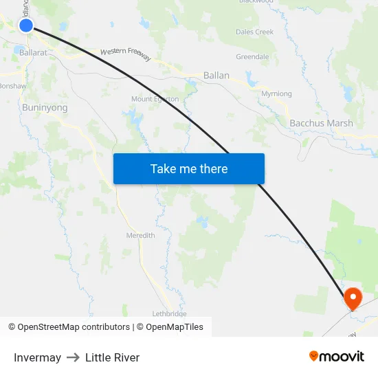 Invermay to Little River map