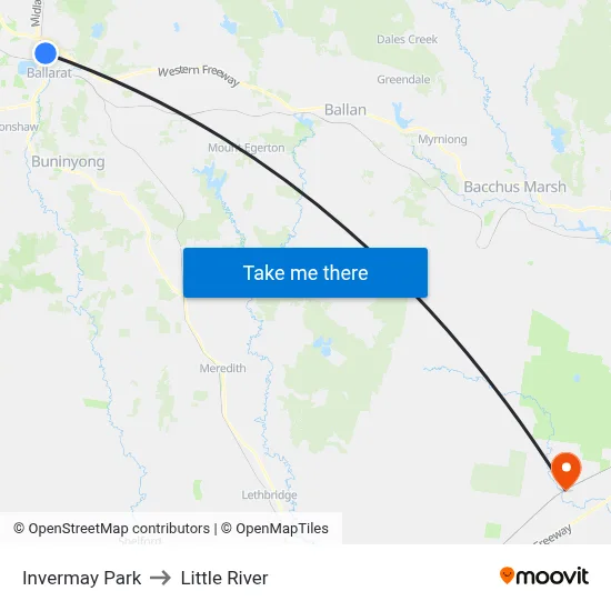 Invermay Park to Little River map