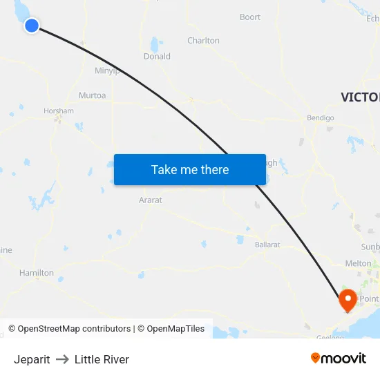 Jeparit to Little River map