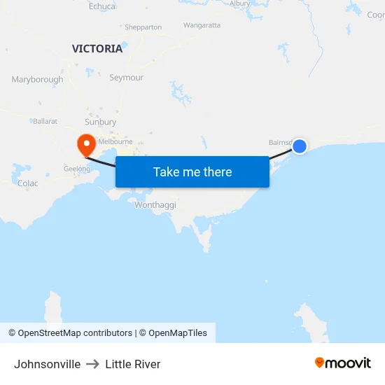 Johnsonville to Little River map