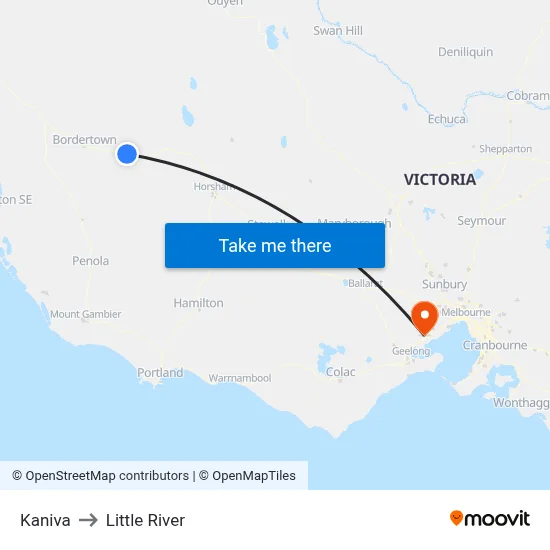 Kaniva to Little River map