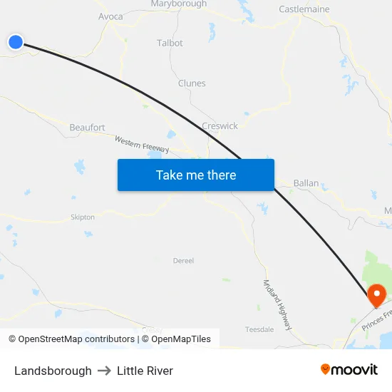 Landsborough to Little River map