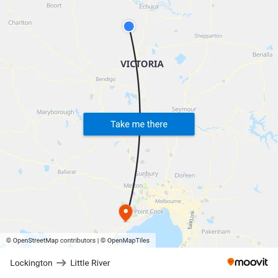 Lockington to Little River map