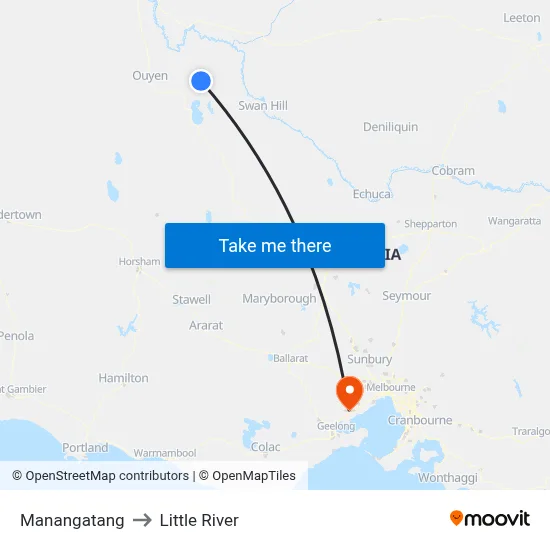 Manangatang to Little River map