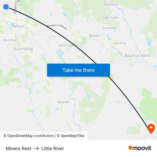 Miners Rest to Little River map