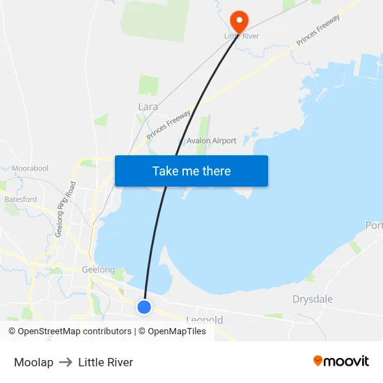 Moolap to Little River map