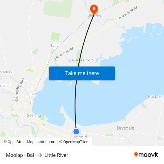 Moolap - Bal to Little River map