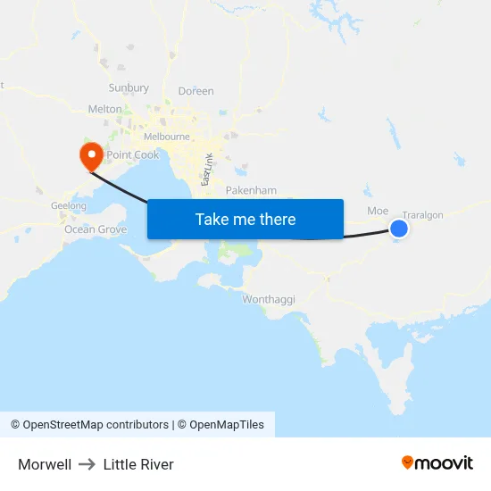 Morwell to Little River map