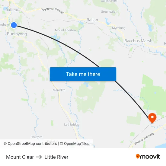 Mount Clear to Little River map