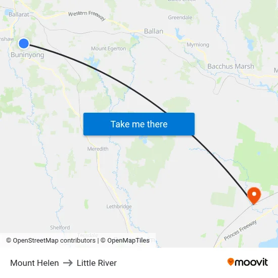 Mount Helen to Little River map