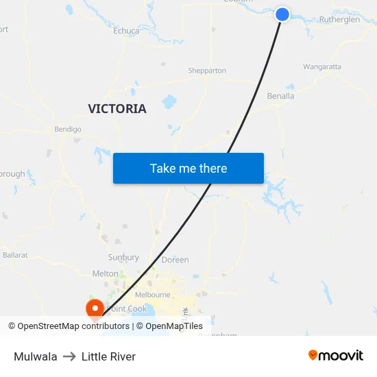Mulwala to Little River map