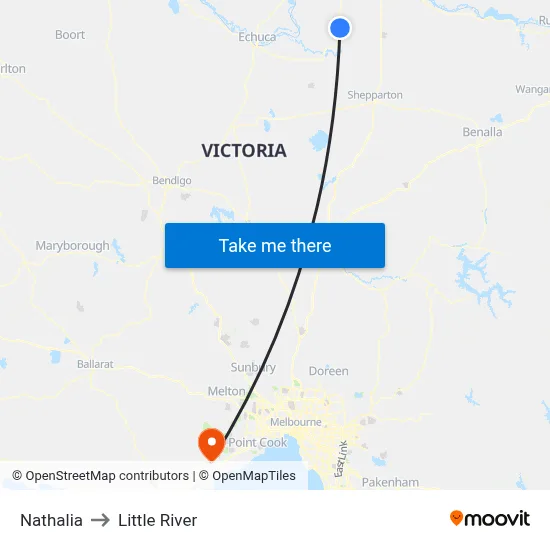 Nathalia to Little River map
