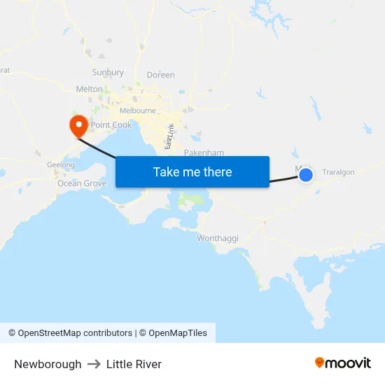 Newborough to Little River map