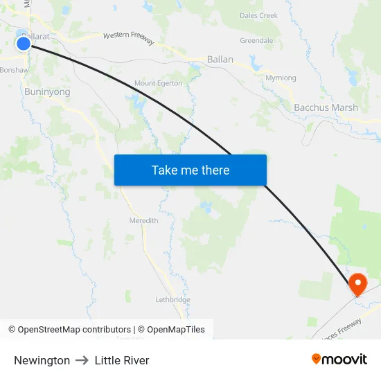 Newington to Little River map
