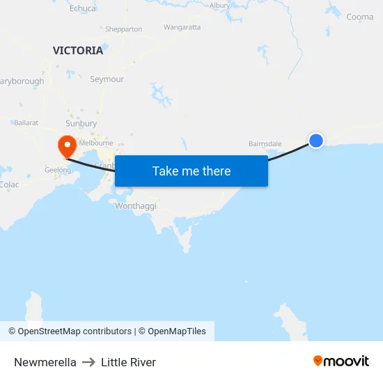 Newmerella to Little River map
