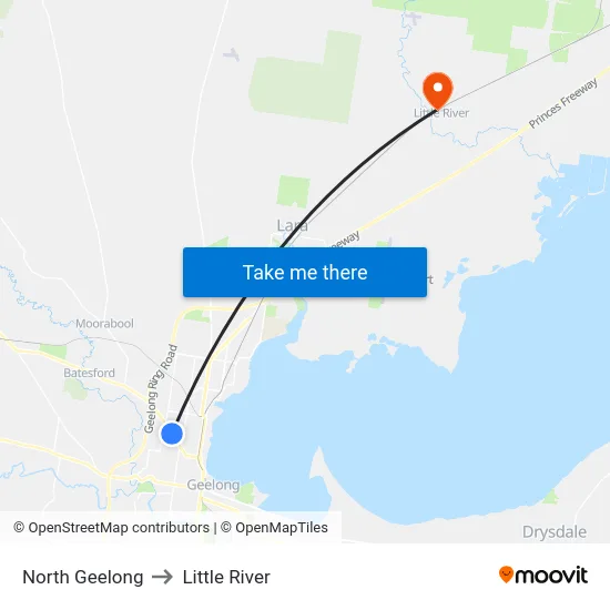 North Geelong to Little River map
