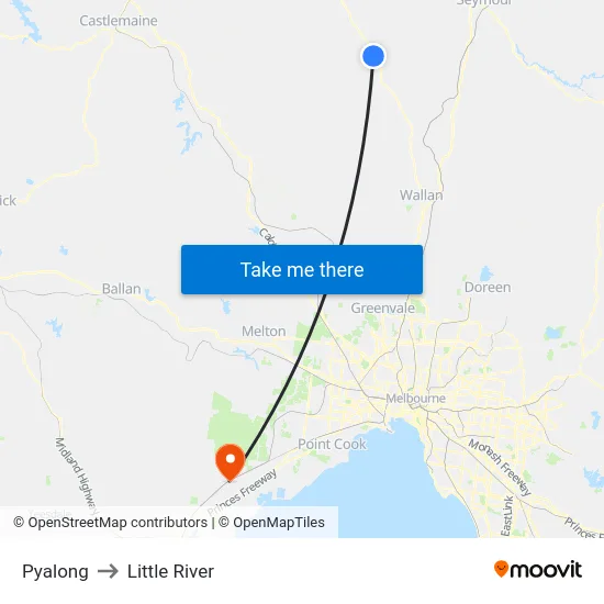 Pyalong to Little River map