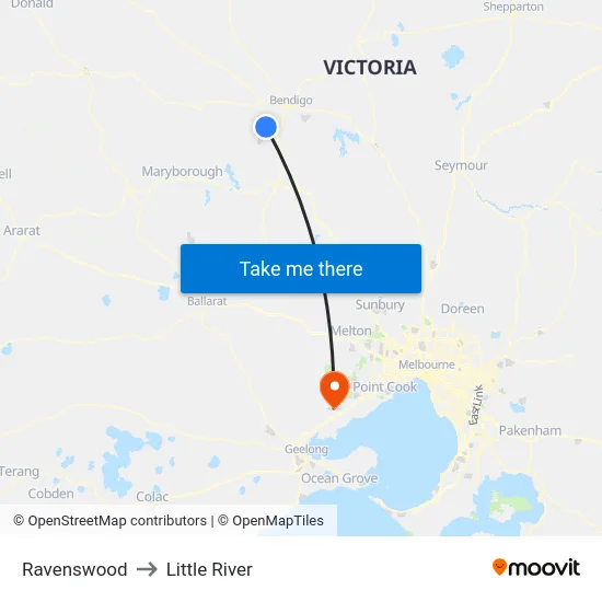 Ravenswood to Little River map